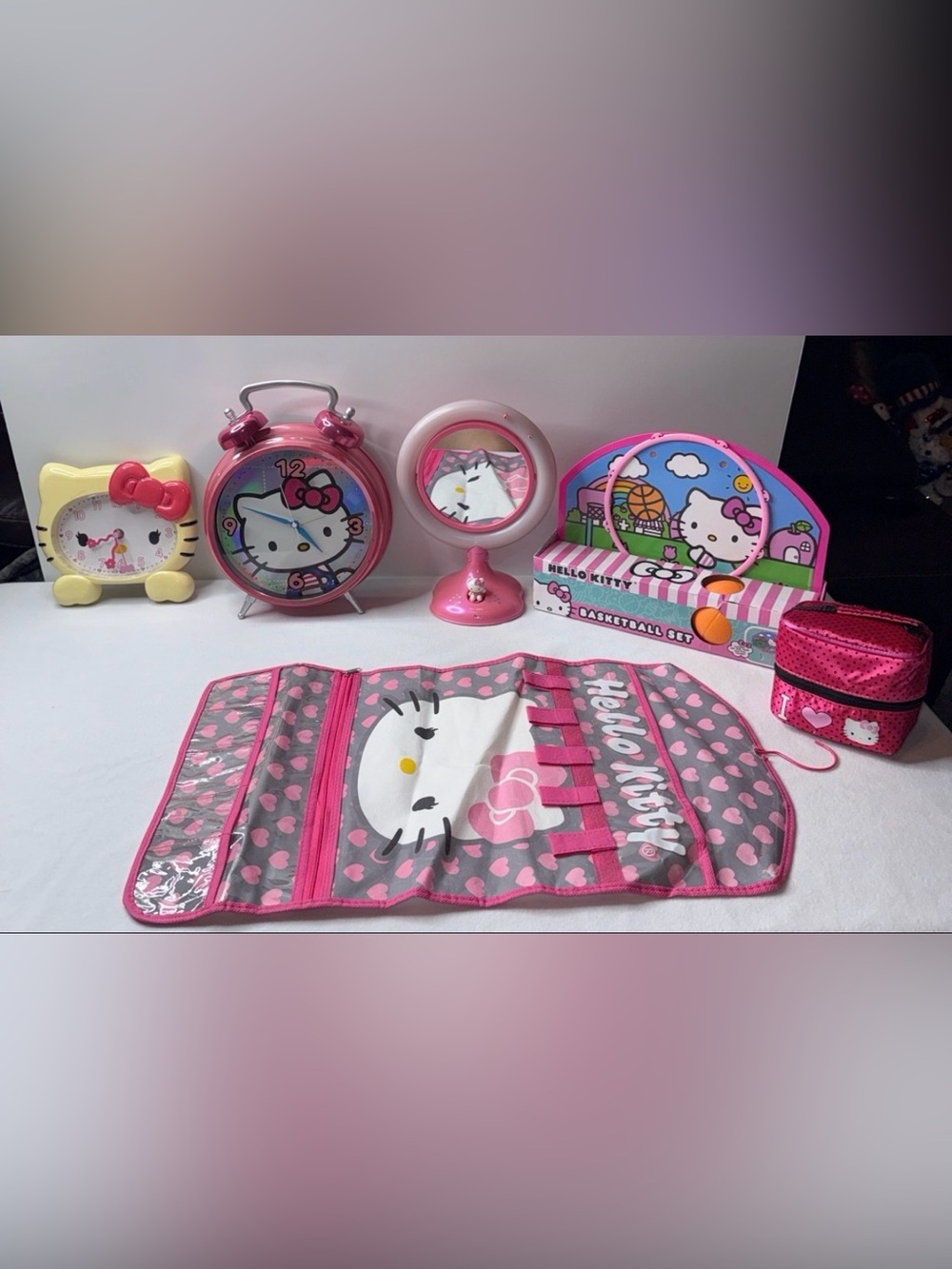 Hello Kitty Pink and Gray Desk Accessory Set